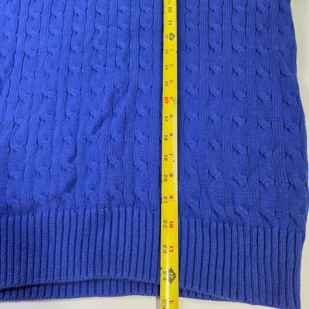 Polo Ralph Lauren Boys Cable Knit Cotton Sweater Roval Blue XL Crew Neck